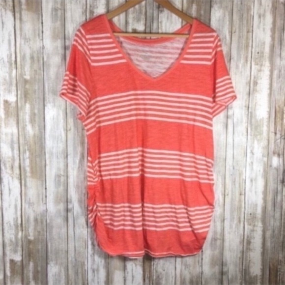 Lane Bryant Tops - Lane Bryant Orange Striped Tee